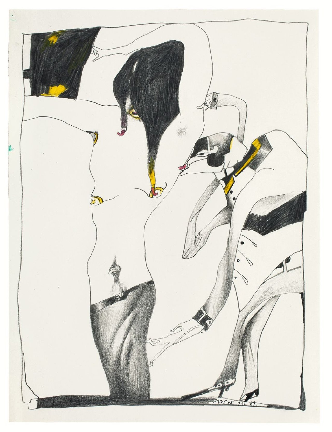 Auf diesem Bild ist das folgende Kunstwerk zu sehen: Horst Janssen. Zwei Figuren 17.5.68. 1969.