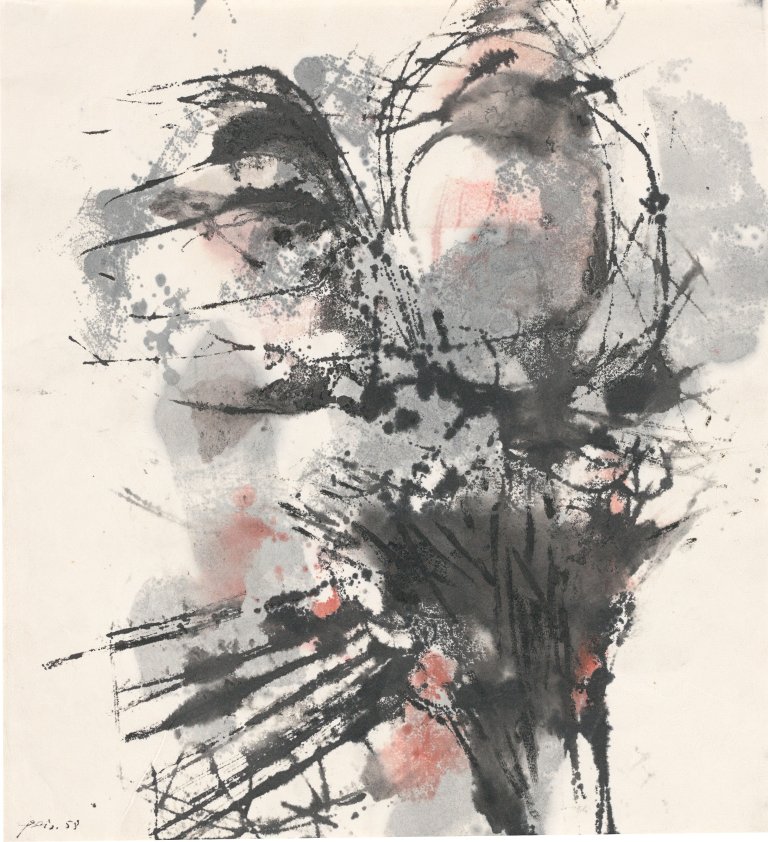 Auf diesem Bild ist das folgende Kunstwerk zu sehen: Otto Greis. Ohne Titel. 1958.