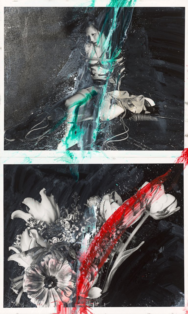 Auf diesem Bild ist das folgende Kunstwerk zu sehen: Nobuyoshi Araki. Aus der Serie „Kinbaku Raisan“. 2008.