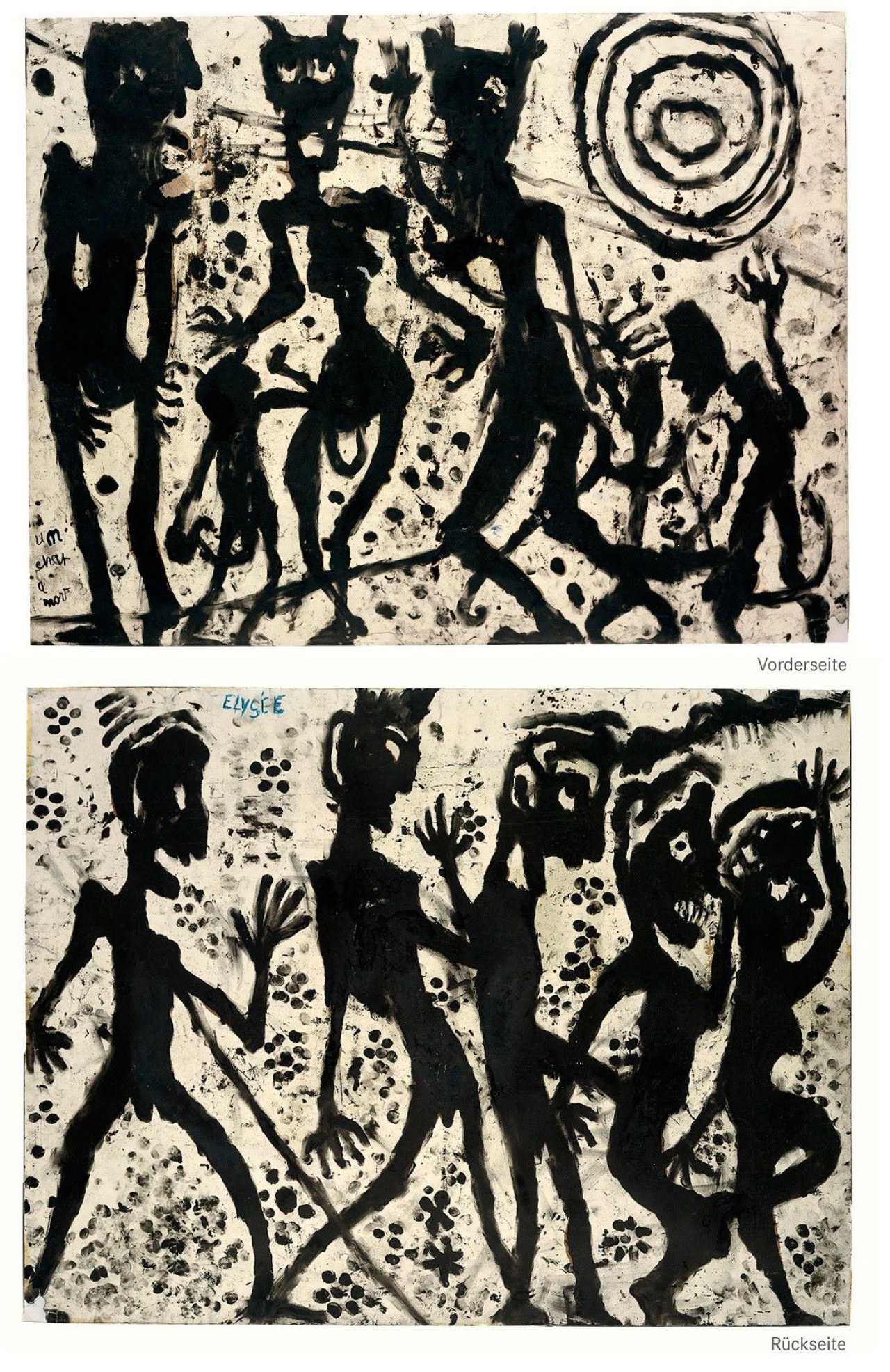 Auf diesem Bild ist das folgende Kunstwerk zu sehen: Louis Soutter. „Un chat est mort“ („Un chat à mort“).  Um 1939.