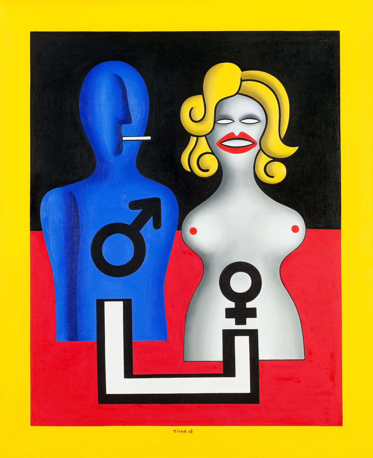 This picture shows the following artwork: Hans Ticha. Blonde. 2008.