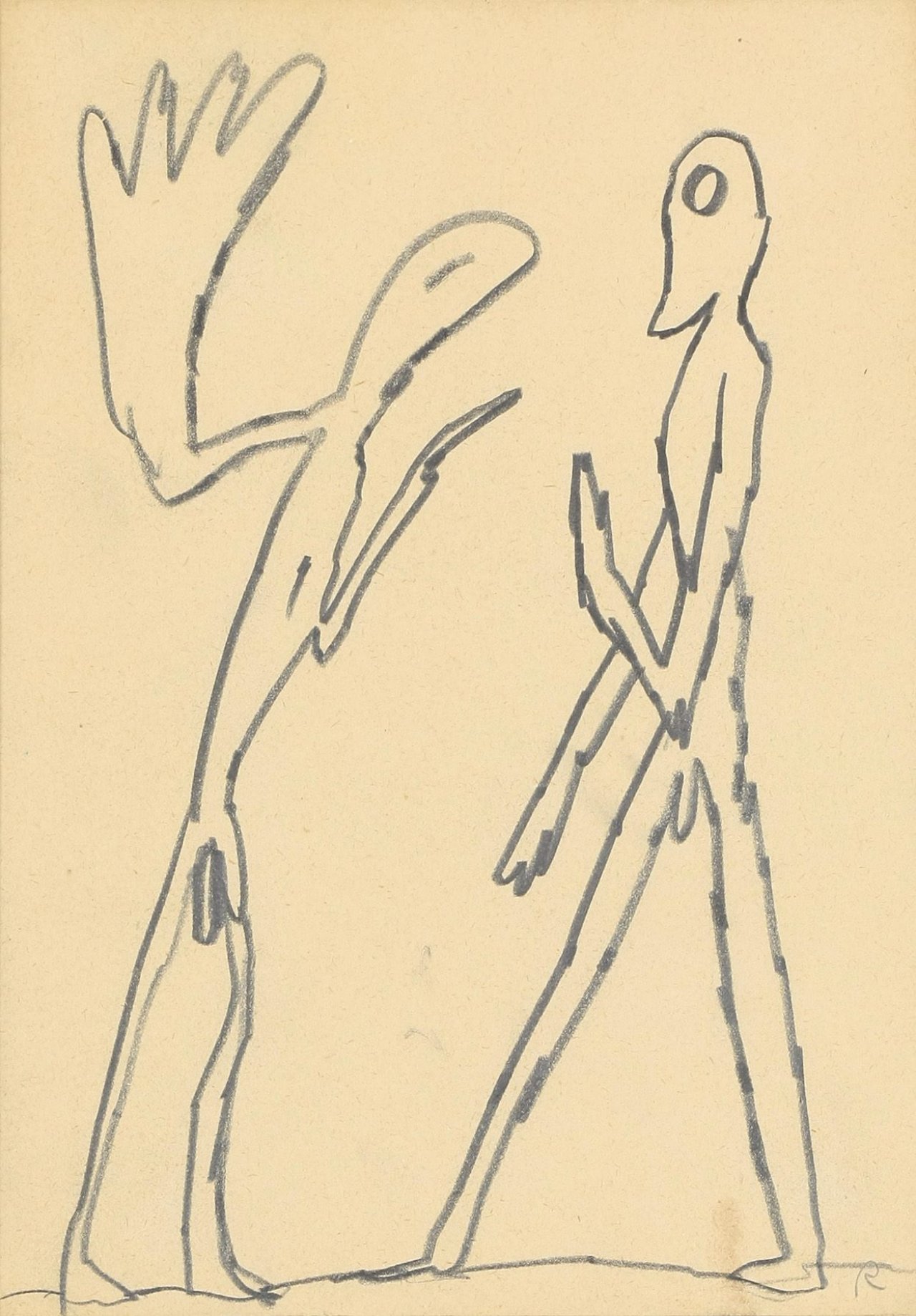 Auf diesem Bild ist das folgende Kunstwerk zu sehen: A.R. Penck. Ohne Titel. 1960er Jahre.