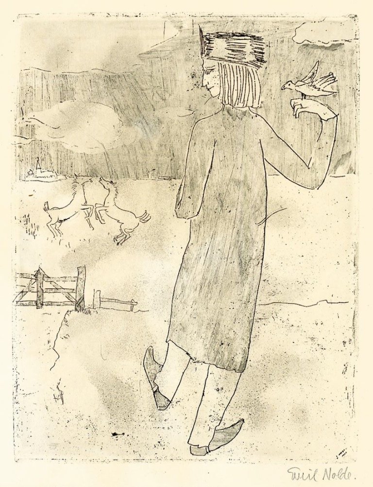 This picture shows the following artwork: Emil Nolde. „Der Tierfreund“. 1918.