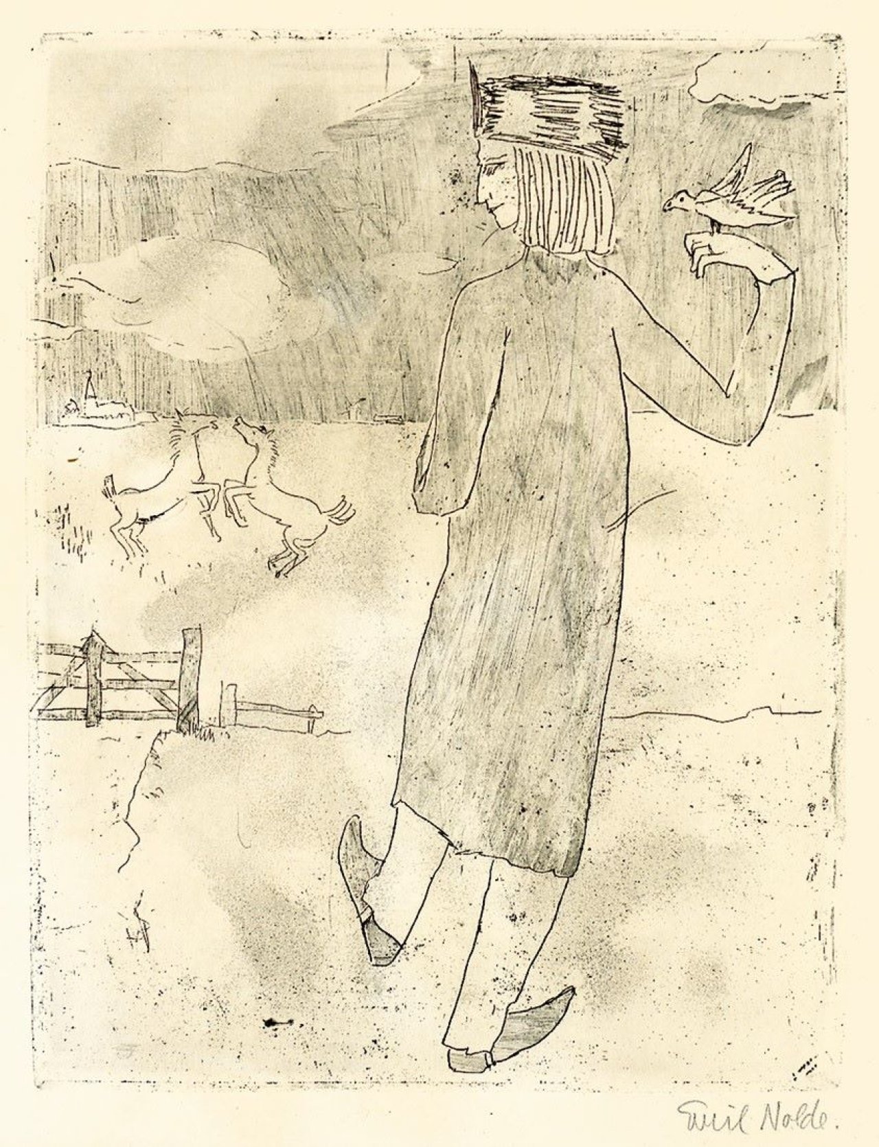 This picture shows the following artwork: Emil Nolde. „Der Tierfreund“. 1918.