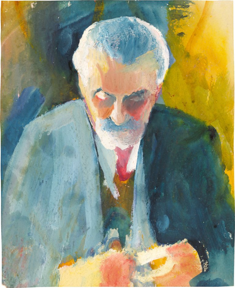 Auf diesem Bild ist das folgende Kunstwerk zu sehen: August Macke. „Bildnisstudie Bernhard Koehler“. 1913.