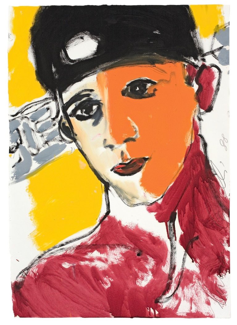 This picture shows the following artwork: Luciano Castelli. „Japanisches Selbstportrait“. 1988.