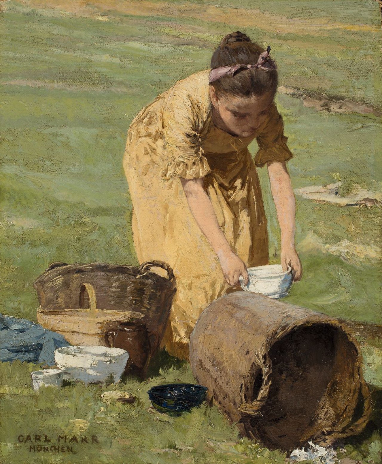 Auf diesem Bild ist das folgende Kunstwerk zu sehen: Carl von Marr. Brotzeit.