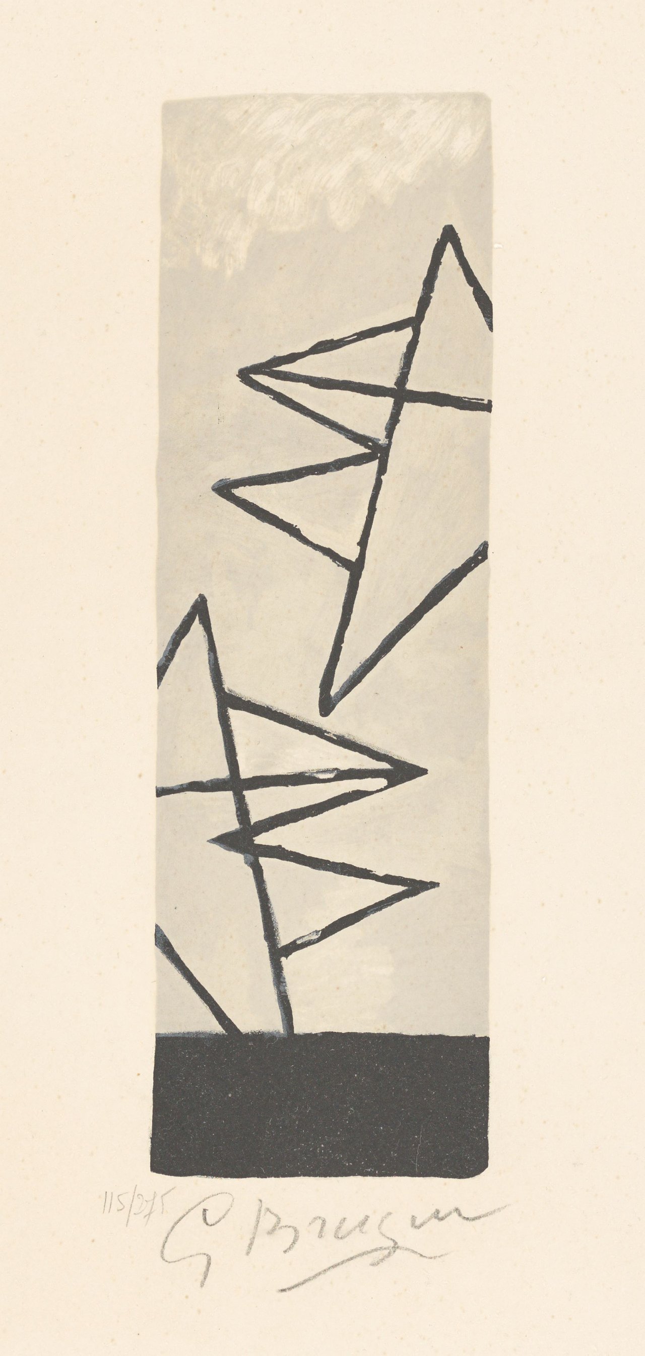 This picture shows the following artwork: Georges Braque. „Ciel Gris I“. 1959.