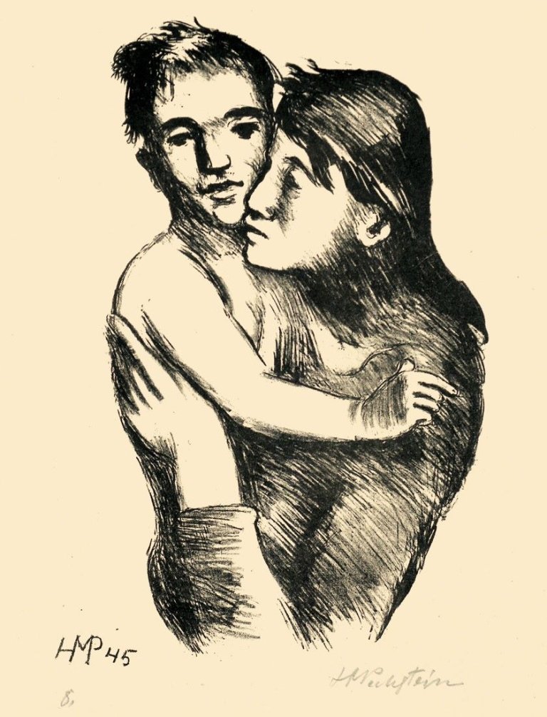 Auf diesem Bild ist das folgende Kunstwerk zu sehen: Max Pechstein. „Mutter und Sohn“. 1945.