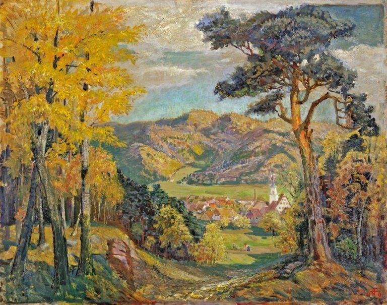 Auf diesem Bild ist das folgende Kunstwerk zu sehen: Otto Dix. „Münstertal“. 1946.