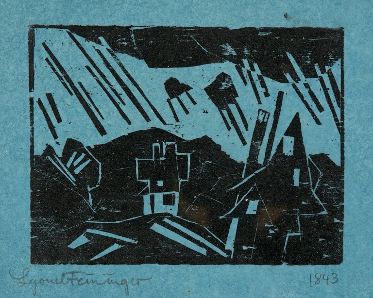Auf diesem Bild ist das folgende Kunstwerk zu sehen: Lyonel Feininger. „Gewitterbö“. 1918.