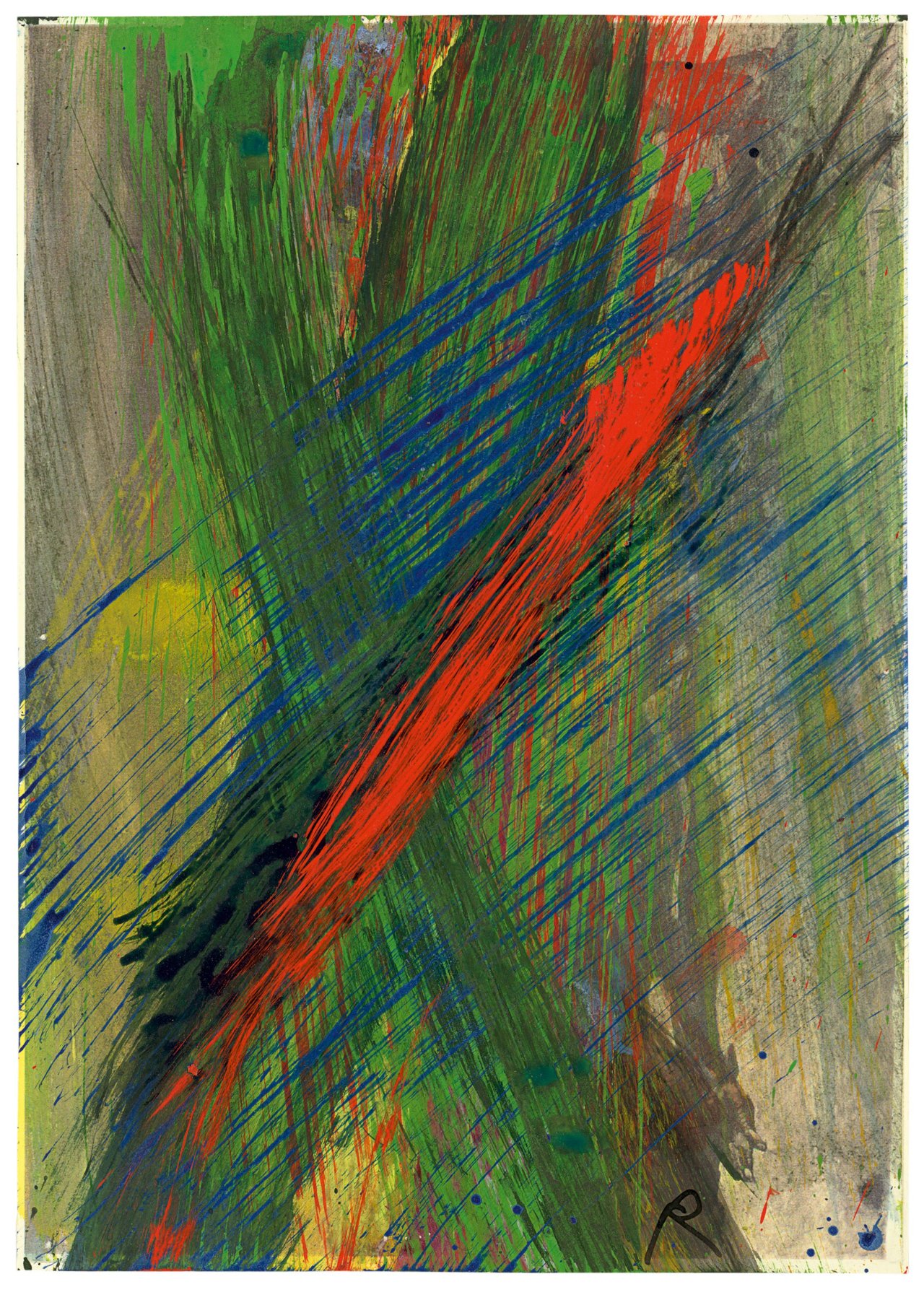Auf diesem Bild ist das folgende Kunstwerk zu sehen: Arnulf Rainer. Ohne Titel. 2002.