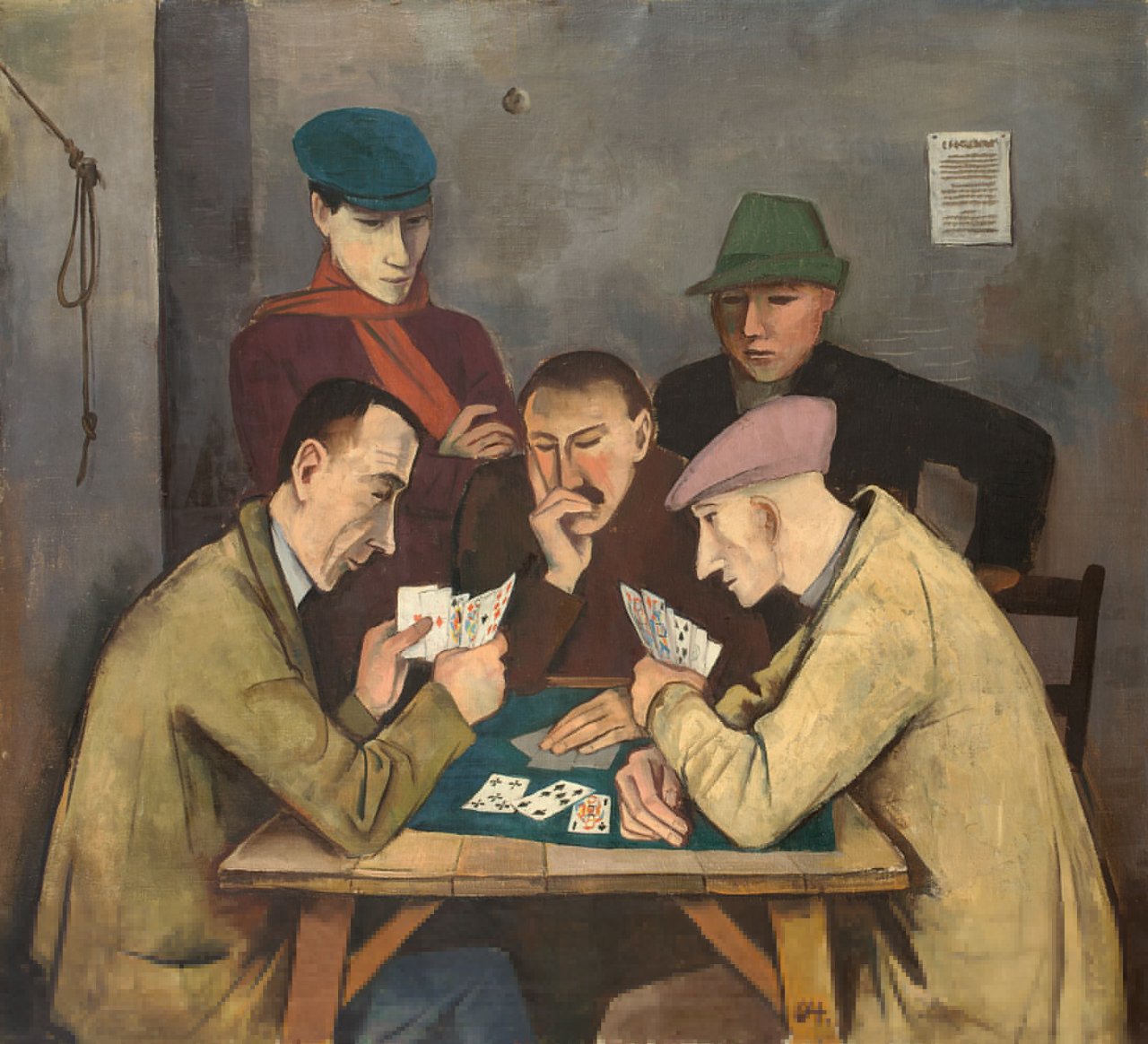 Auf diesem Bild ist das folgende Kunstwerk zu sehen: Karl Hofer. „Kartenspieler“. 1924.
