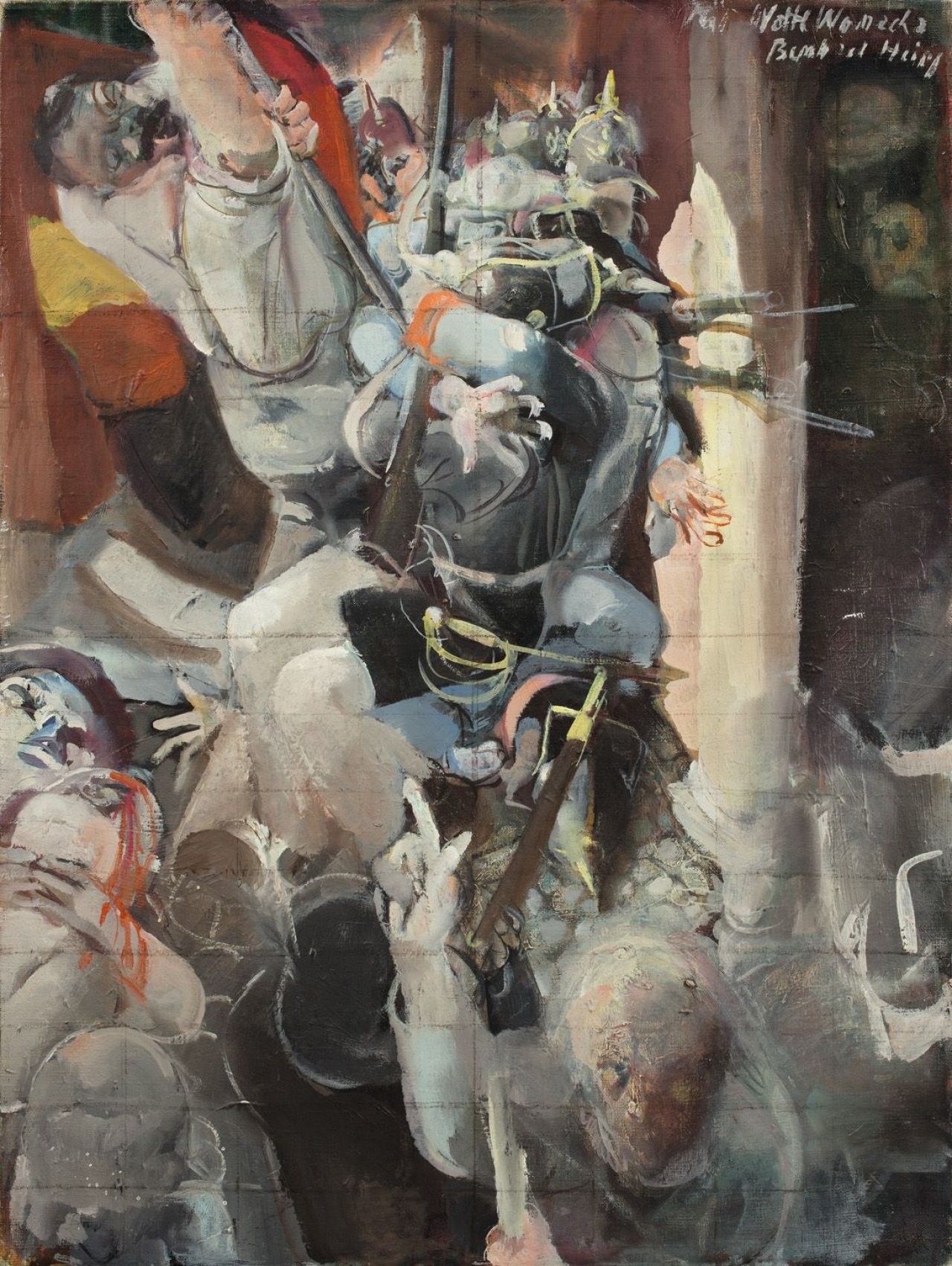 Auf diesem Bild ist das folgende Kunstwerk zu sehen: Bernhard Heisig. Studie zu: „Die erste Bürgerpflicht“. Um 1977.