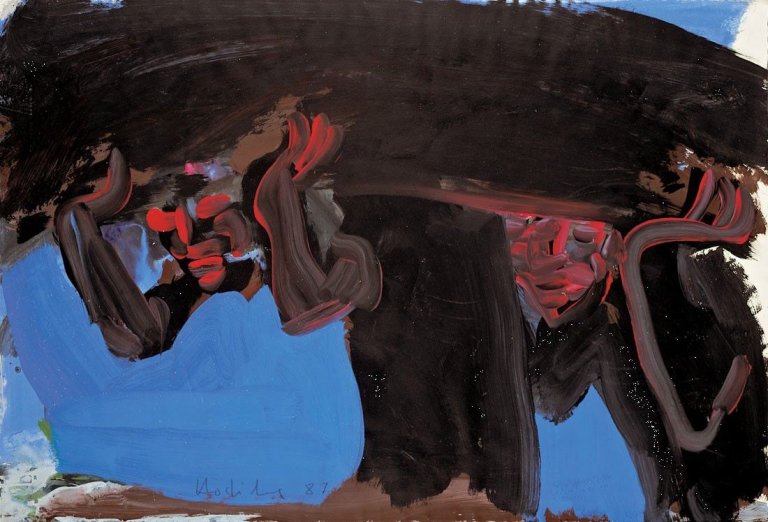 Auf diesem Bild ist das folgende Kunstwerk zu sehen: Karl Horst Hödicke. Ohne Titel (Curragh). 1987.
