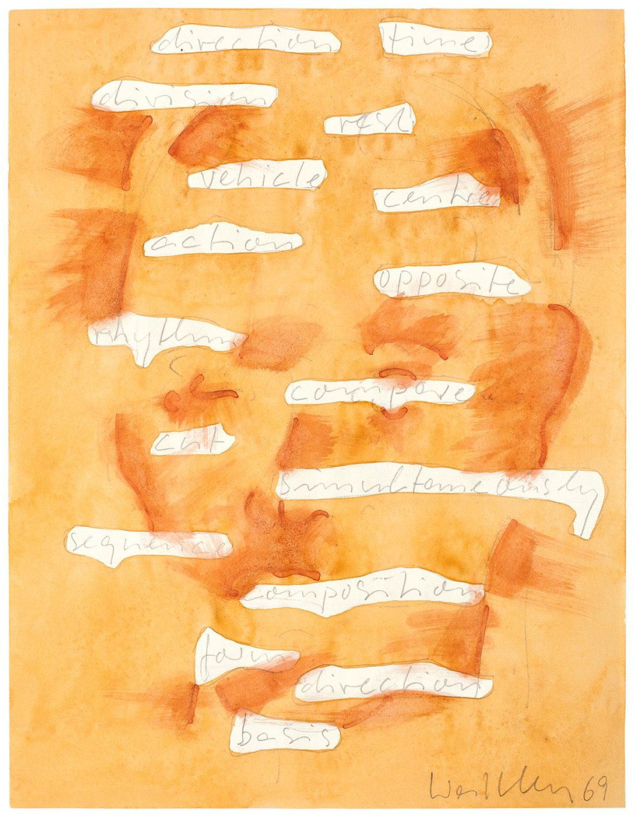 Auf diesem Bild ist das folgende Kunstwerk zu sehen: Franz Erhard Walther. Werkzeichnung (Gesicht). 1969.