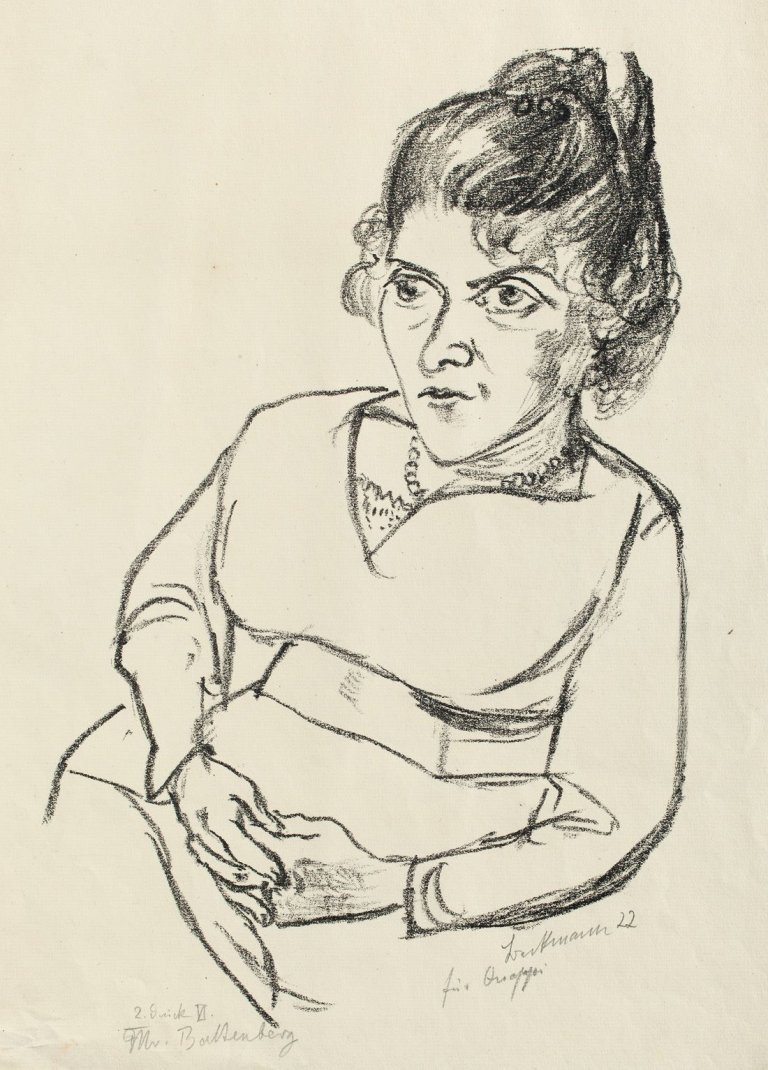 Auf diesem Bild ist das folgende Kunstwerk zu sehen: Max Beckmann. „Bildnis Friedel Battenberg“. 1921 (?).
