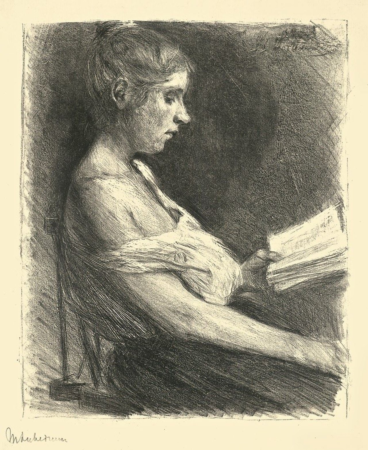 This picture shows the following artwork: Max Liebermann. „Lesendes Mädchen“. 1896.