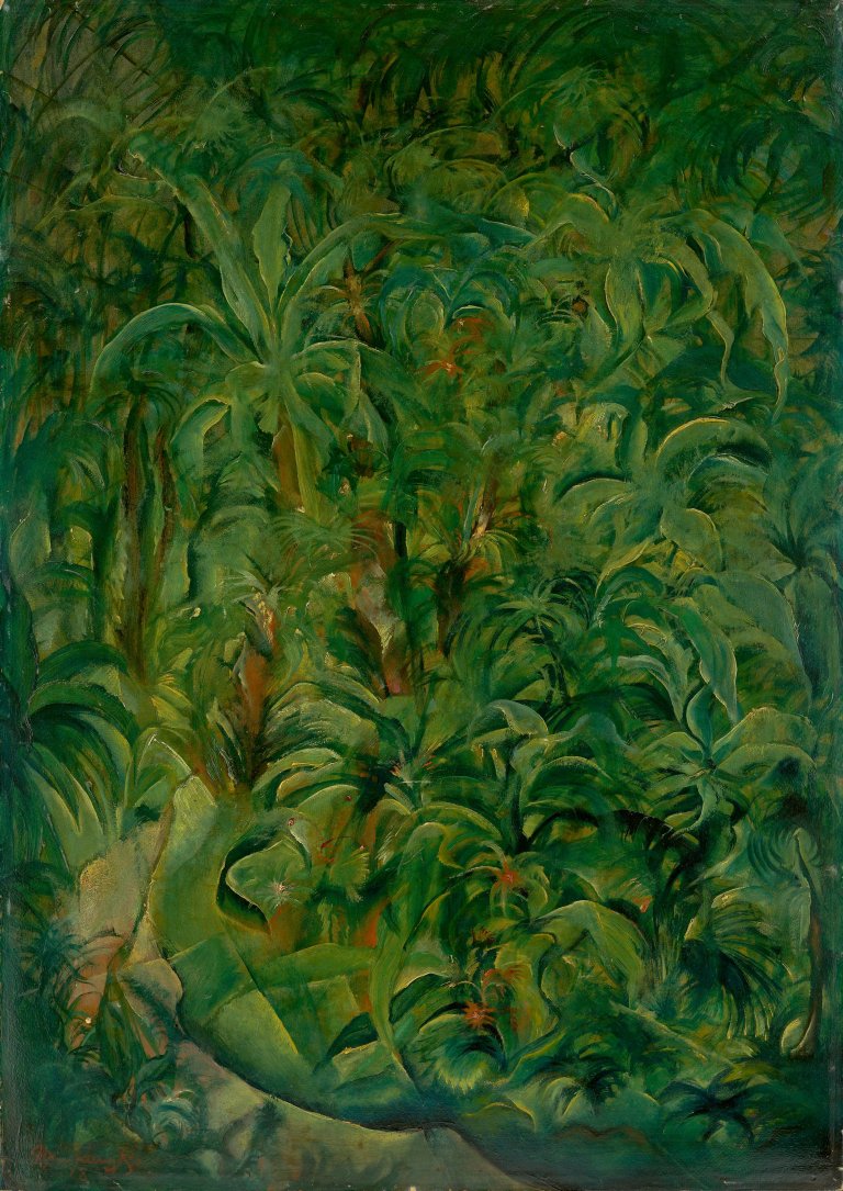 Auf diesem Bild ist das folgende Kunstwerk zu sehen: Bruno Krauskopf. Im Tiergarten (Berlin). 1918.