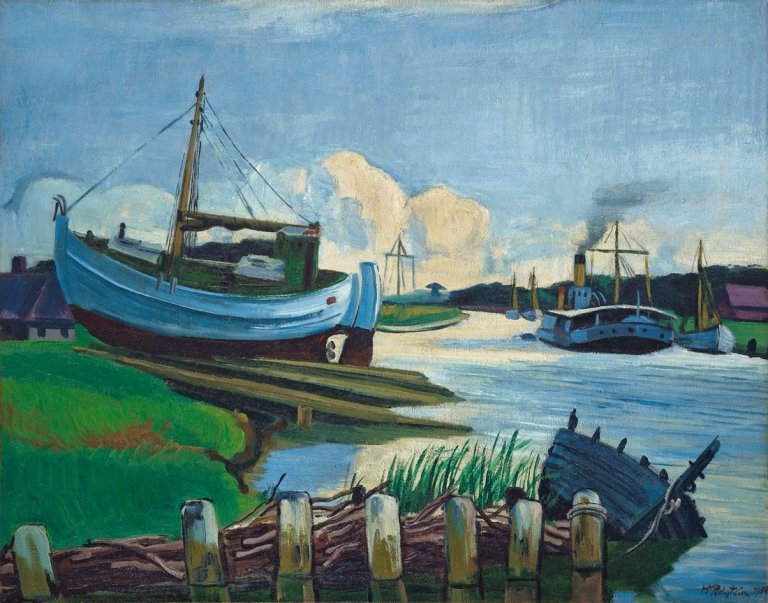 Auf diesem Bild ist das folgende Kunstwerk zu sehen: Max Pechstein. „Kutter-Slip“. 1934.