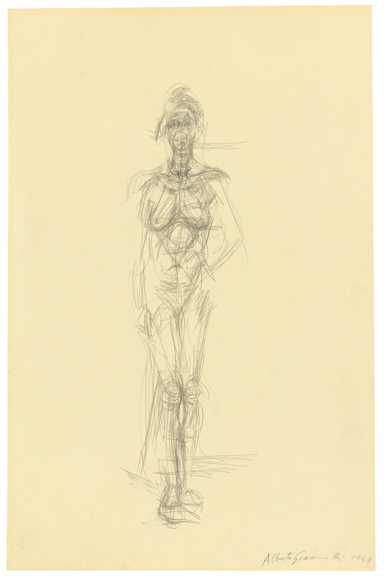 Auf diesem Bild ist das folgende Kunstwerk zu sehen: Alberto Giacometti. Nu. 1959.