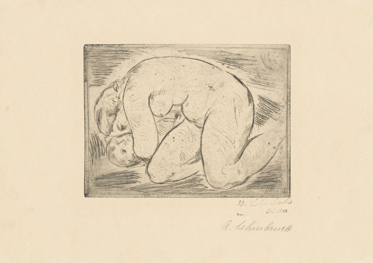 Auf diesem Bild ist das folgende Kunstwerk zu sehen: Wilhelm Lehmbruck. „Verzweifelnde Mutter“. 1910.