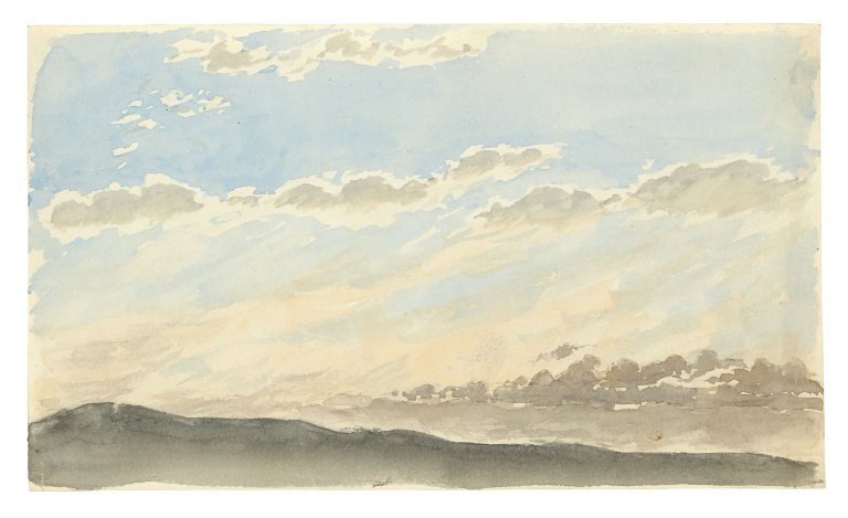 Auf diesem Bild ist das folgende Kunstwerk zu sehen:  Deutsch, um 1860. Wolkenstudie. 1860.