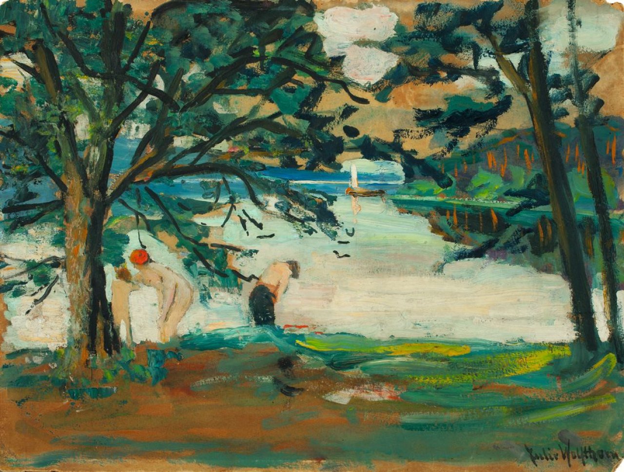 Auf diesem Bild ist das folgende Kunstwerk zu sehen: Julie Wolfthorn. „Am See (Mark)“.