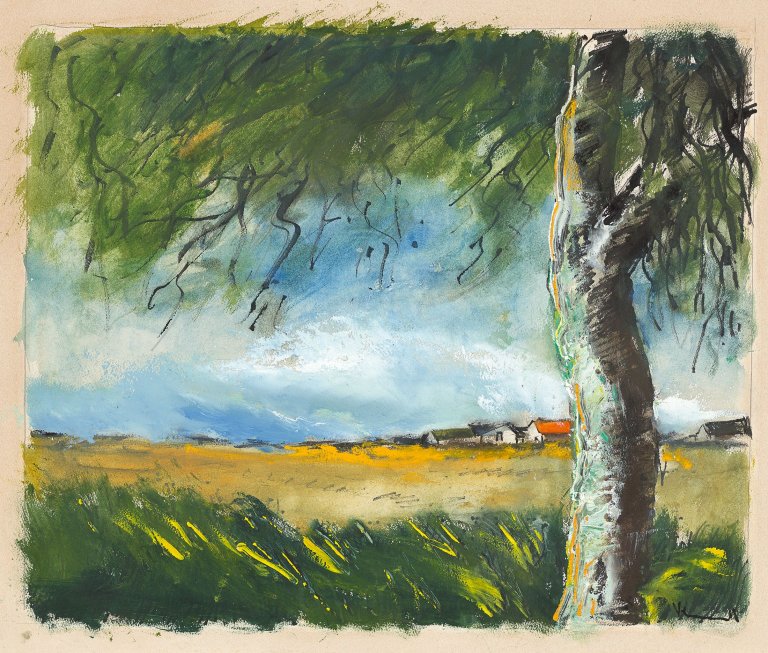 Auf diesem Bild ist das folgende Kunstwerk zu sehen: Maurice de Vlaminck. „Paysage a l'Arbre“.