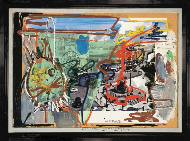 Auf diesem Bild ist das folgende Kunstwerk zu sehen: Dieter Roth. „Hare and Men Trapped on Stage, Complaining“. 1976.