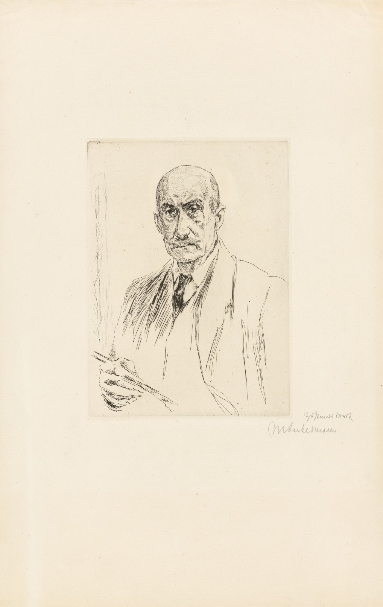 This picture shows the following artwork: Max Liebermann. ”Selbstbildnis des Malenden”. 1922.