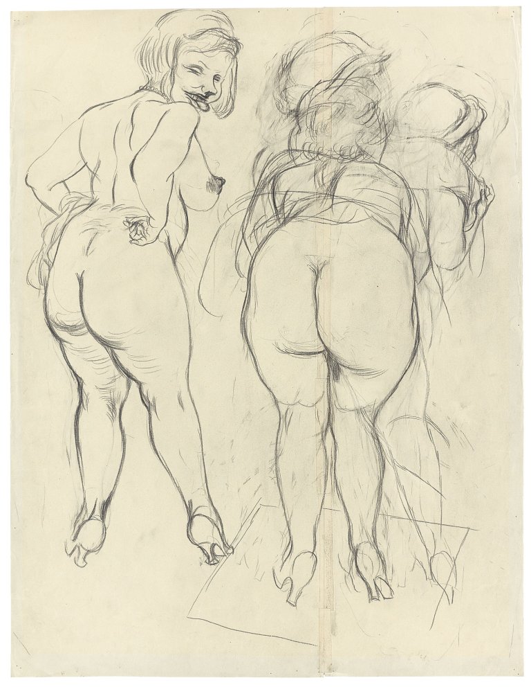 Auf diesem Bild ist das folgende Kunstwerk zu sehen: George Grosz. Weibliche Akte. Um 1929.