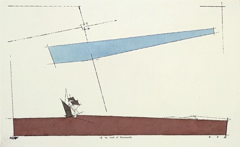 Auf diesem Bild ist das folgende Kunstwerk zu sehen: Lyonel Feininger. „Off the Coast of Pommerania“. 1933.