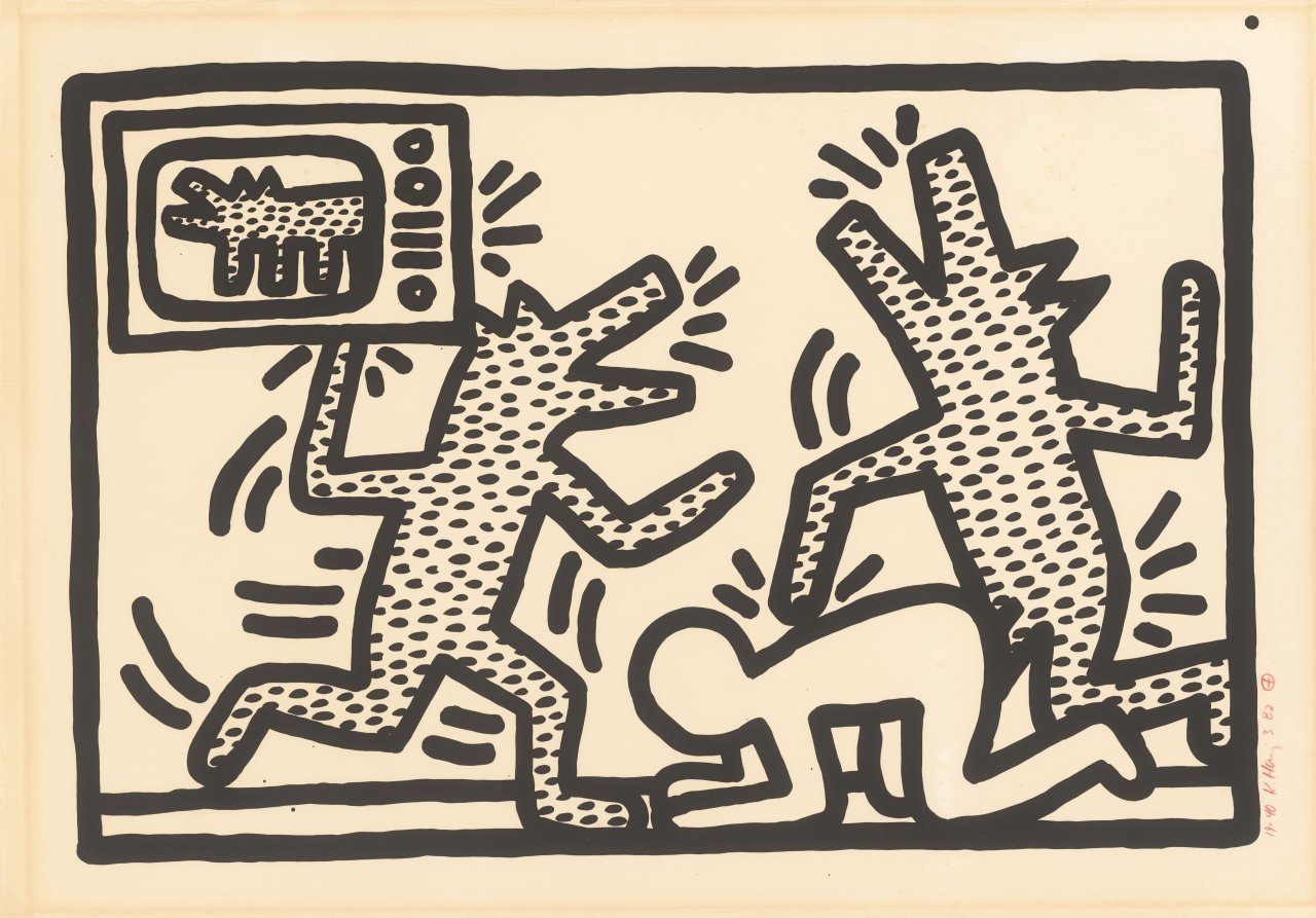 Auf diesem Bild ist das folgende Kunstwerk zu sehen: Keith Haring. Untitled #3. 1982.