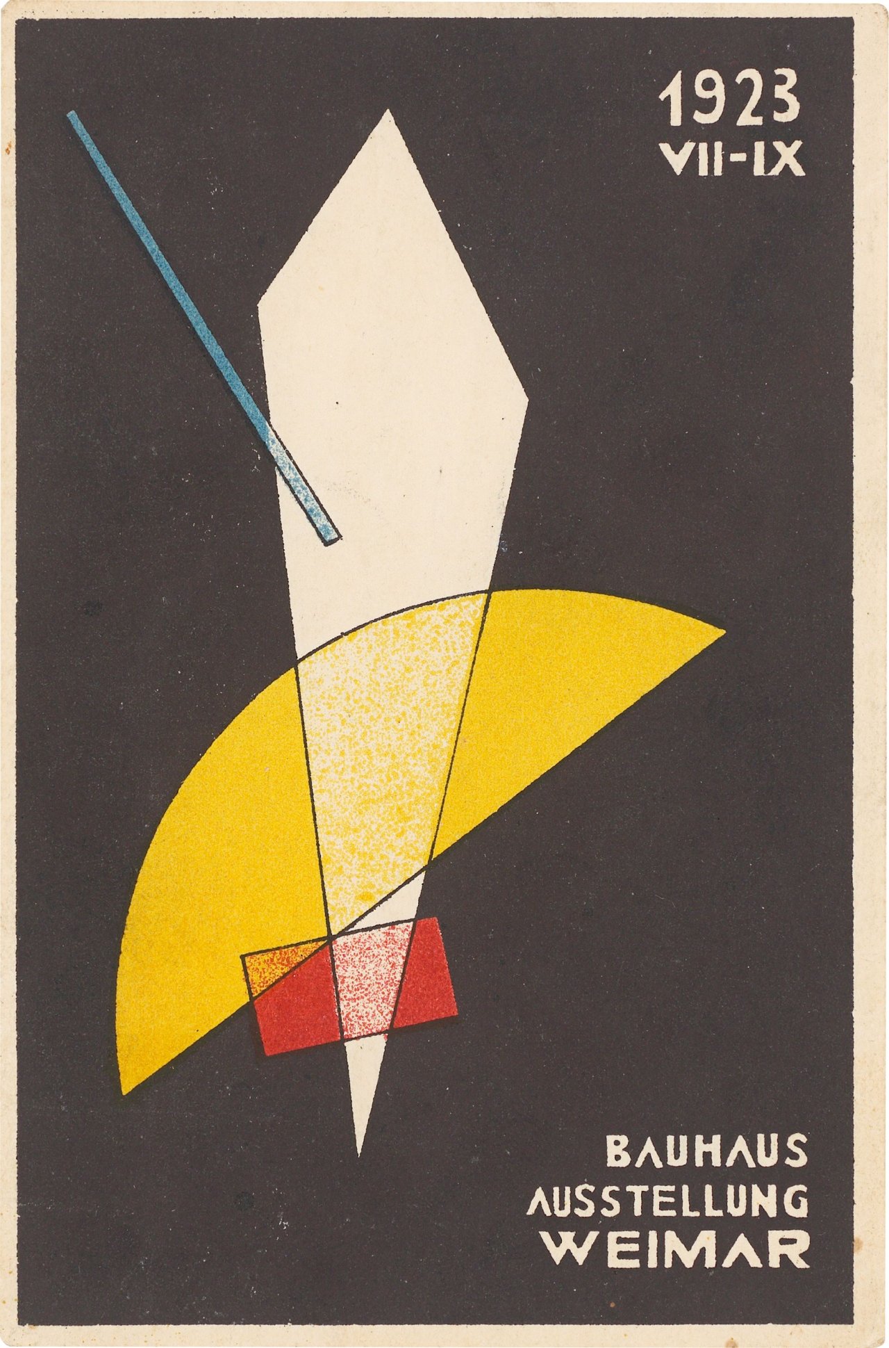 Auf diesem Bild ist das folgende Kunstwerk zu sehen: László Moholy-Nagy. „1923 VII – IX Bauhaus Ausstellung Weimar“. 1923.