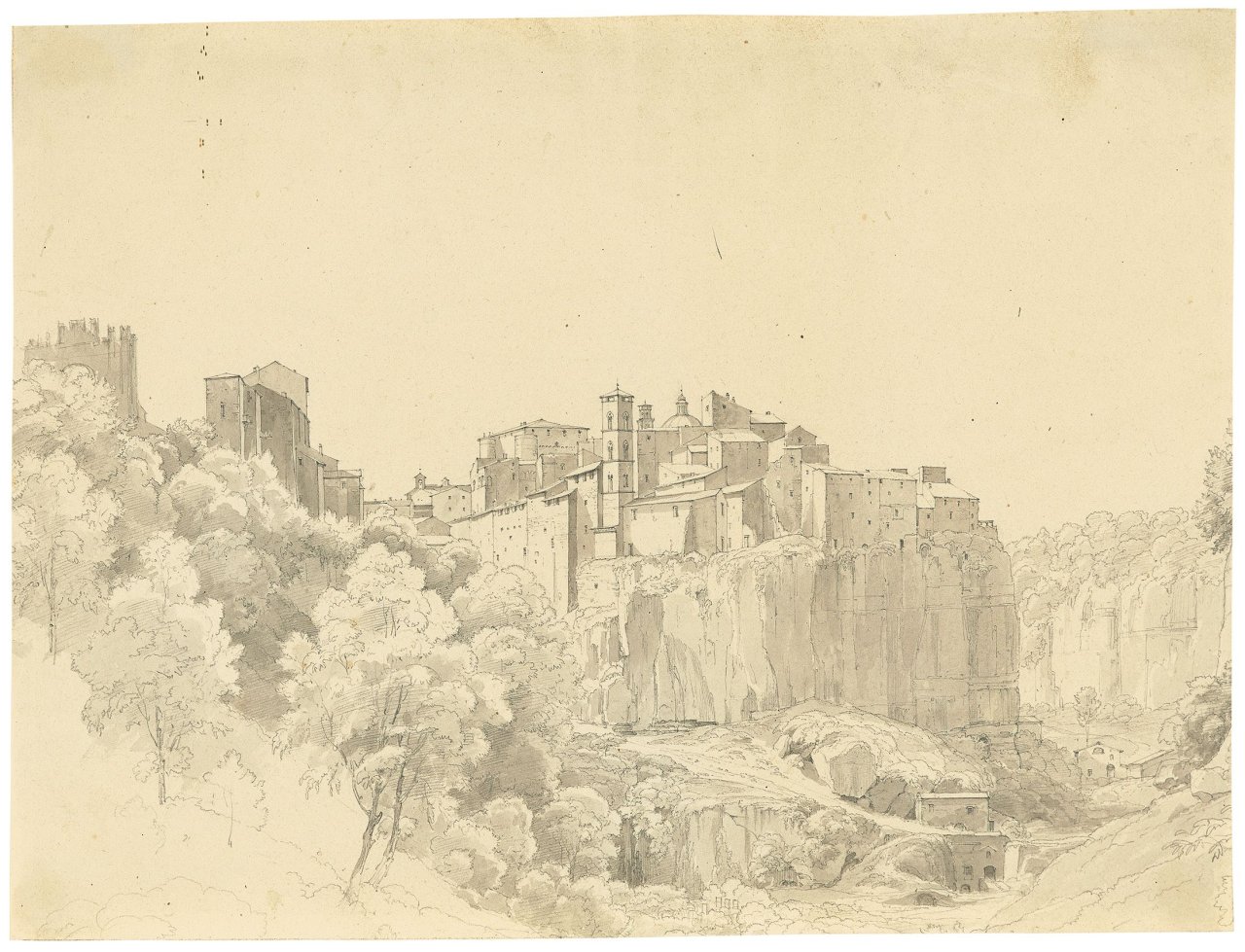 Auf diesem Bild ist das folgende Kunstwerk zu sehen: Johann Martin von Rohden. Ansicht von Ariccia. 1830er Jahre.