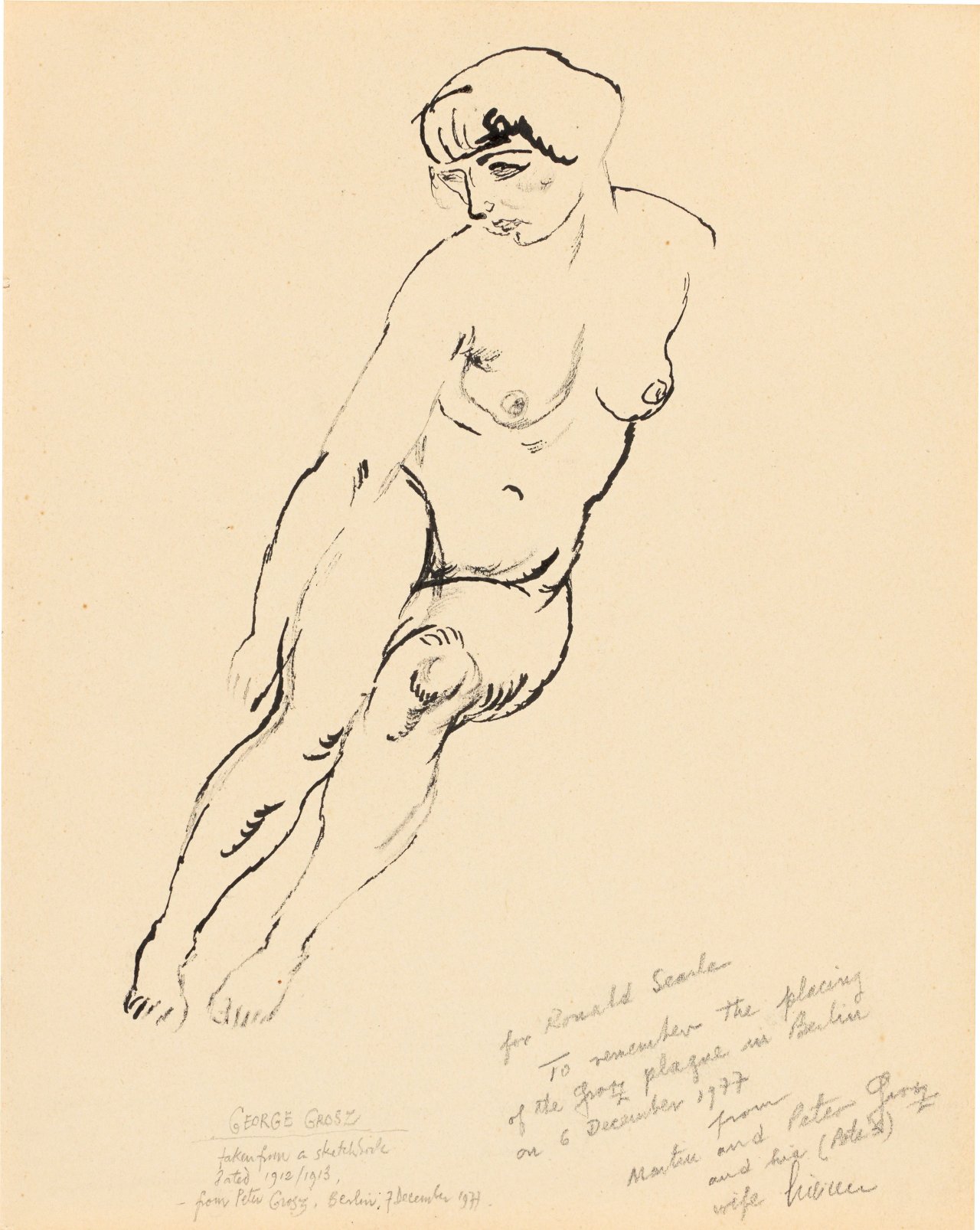 This picture shows the following artwork: George Grosz. „Hockender Akt“. Um 1912/13.