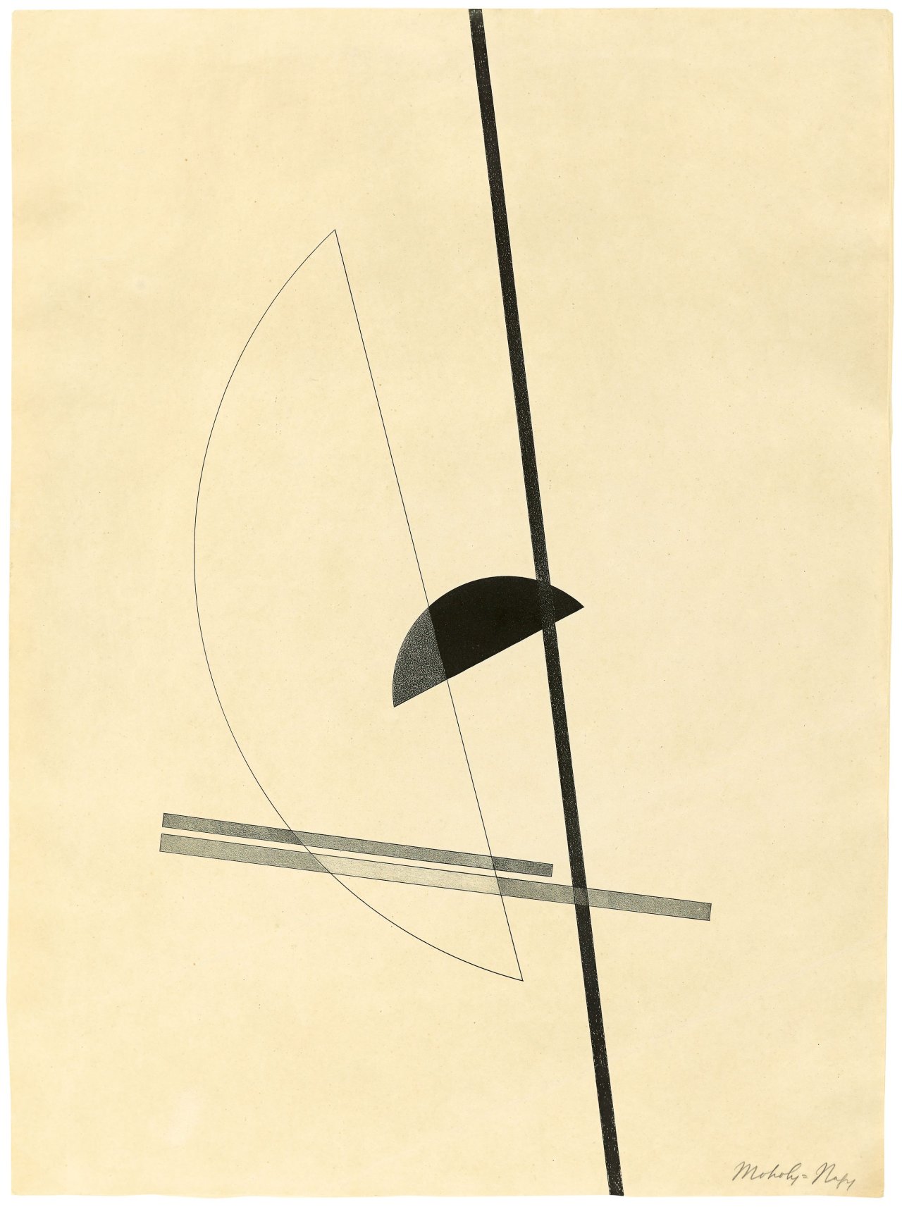 Auf diesem Bild ist das folgende Kunstwerk zu sehen: László Moholy-Nagy. „Konstruktion“ IV. 1923.