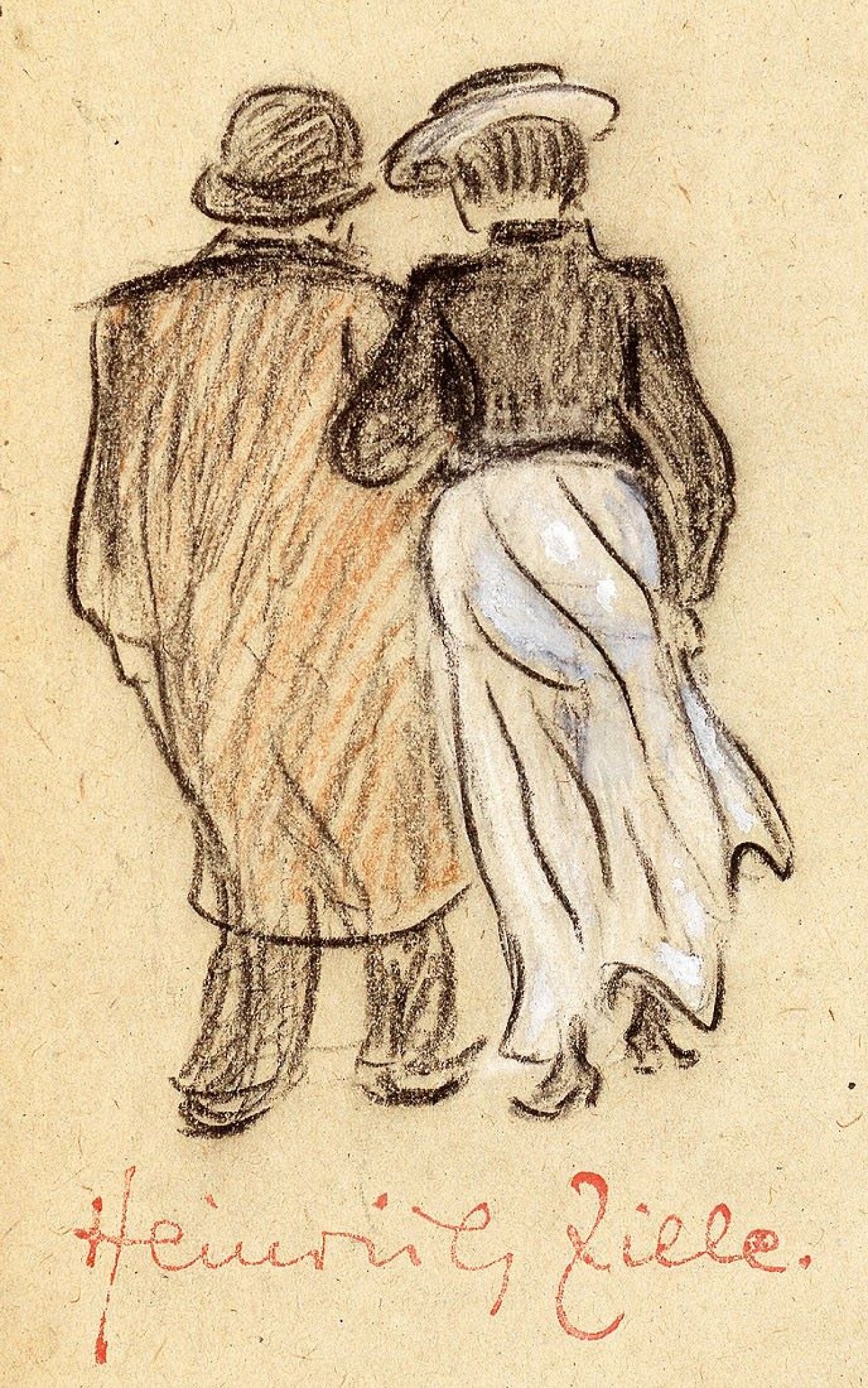 Auf diesem Bild ist das folgende Kunstwerk zu sehen: Heinrich Zille. Paar von hinten.