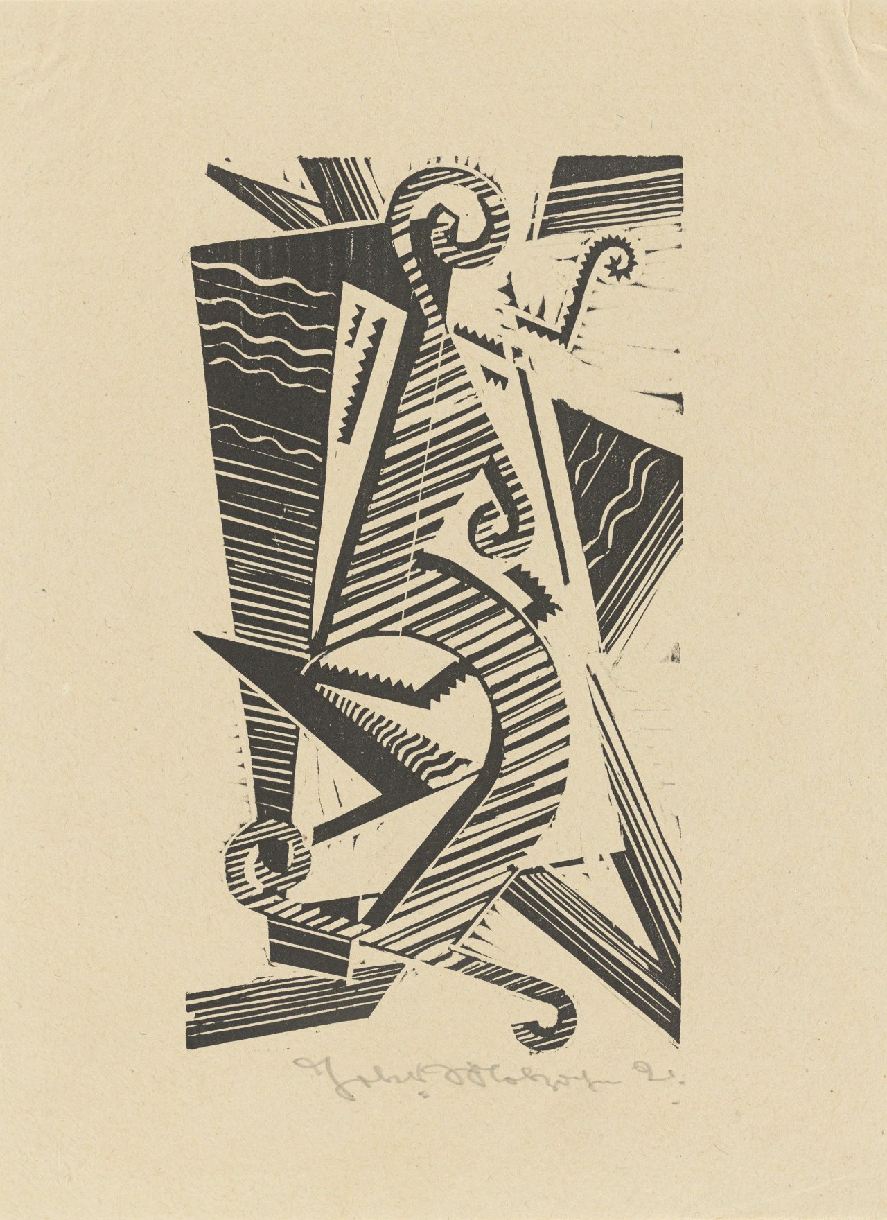 Auf diesem Bild ist das folgende Kunstwerk zu sehen: Johannes Molzahn. „Opus XXXIII“. 1921.