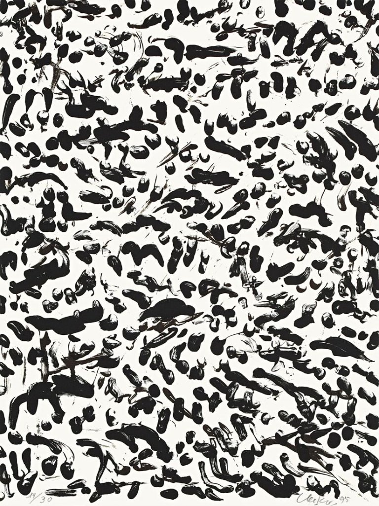 Auf diesem Bild ist das folgende Kunstwerk zu sehen: Günther Uecker. Notation. 1995.