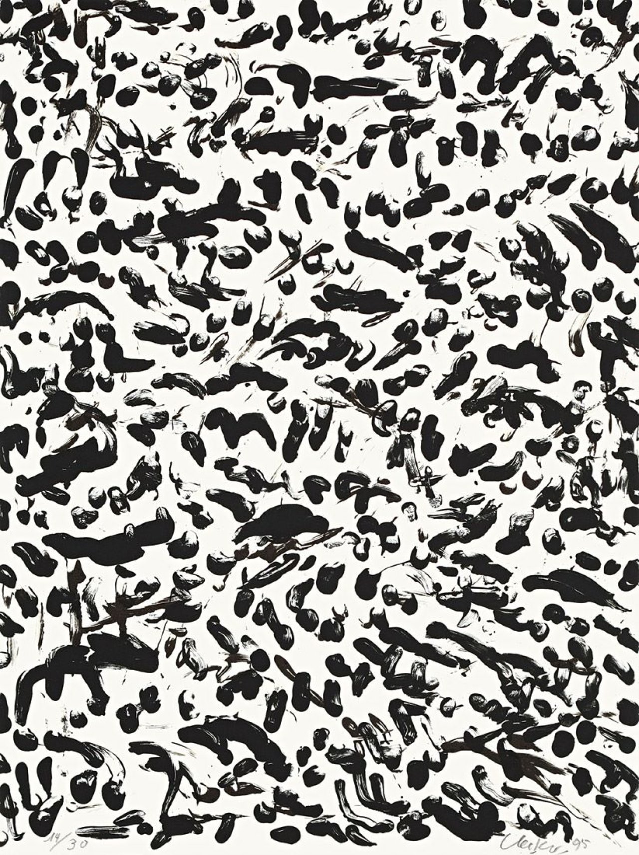 Auf diesem Bild ist das folgende Kunstwerk zu sehen: Günther Uecker. Notation. 1995.