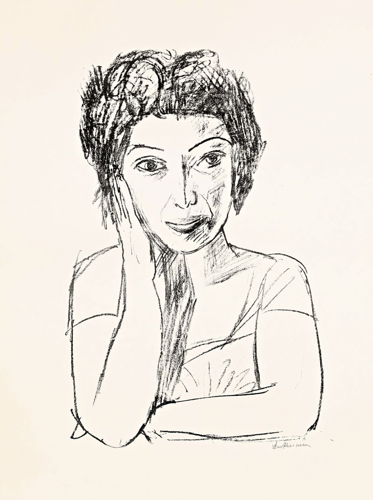 Auf diesem Bild ist das folgende Kunstwerk zu sehen: Max Beckmann. „Bildnis einer Rumänin II (Halbfigur)“. 1923.