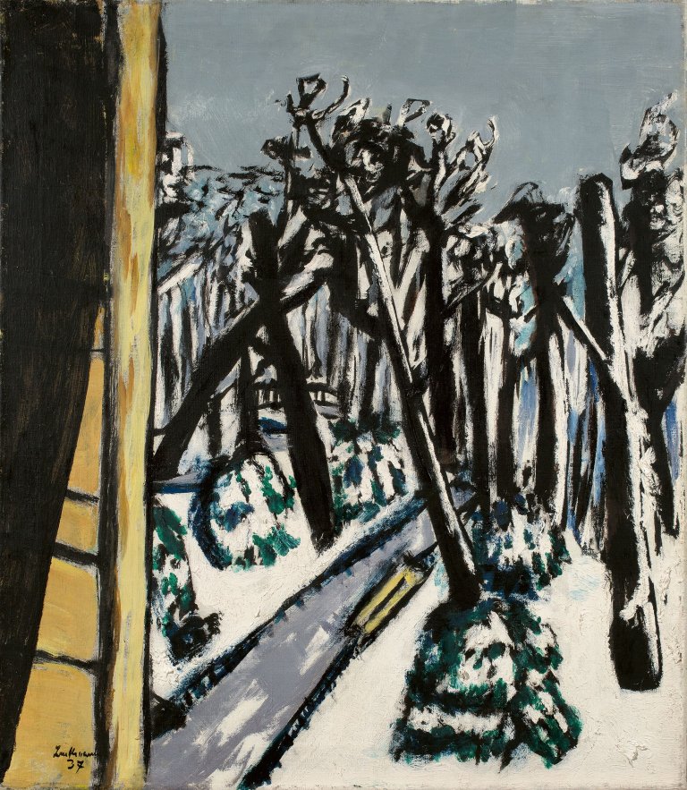 Auf diesem Bild ist das folgende Kunstwerk zu sehen: Max Beckmann. „Tiergarten im Winter“. 1937.