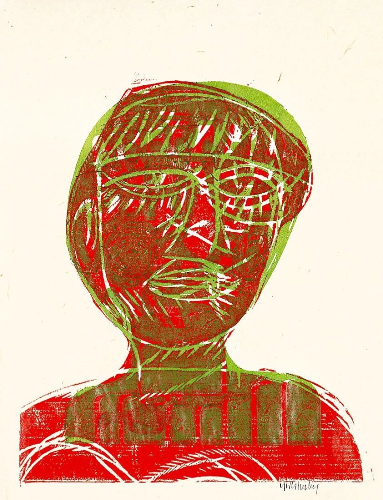 Auf diesem Bild ist das folgende Kunstwerk zu sehen: HAP Grieshaber. „Antigone“. 1968.