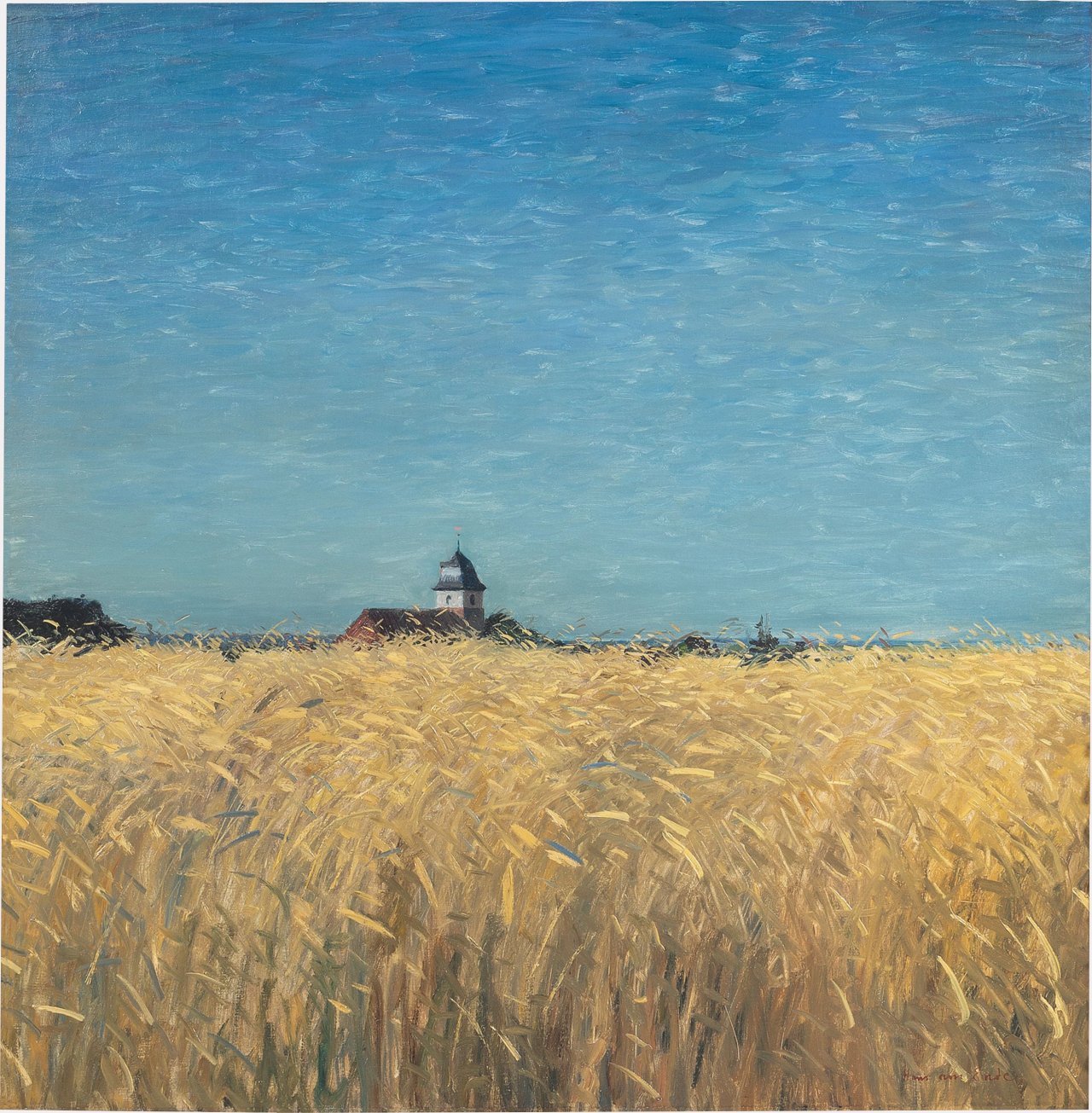 Auf diesem Bild ist das folgende Kunstwerk zu sehen: Hans am Ende. „Kornfeld im Hochsommer“ (Worpswede). 1897.
