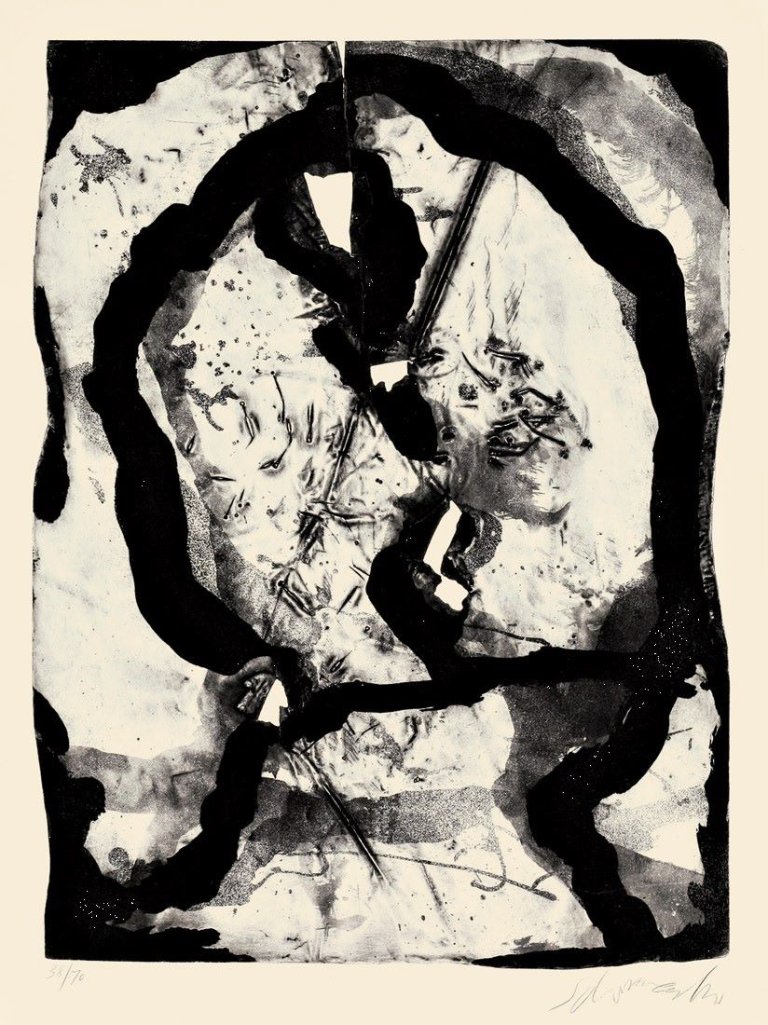 Auf diesem Bild ist das folgende Kunstwerk zu sehen: Emil Schumacher. „5/1974“. 1974.