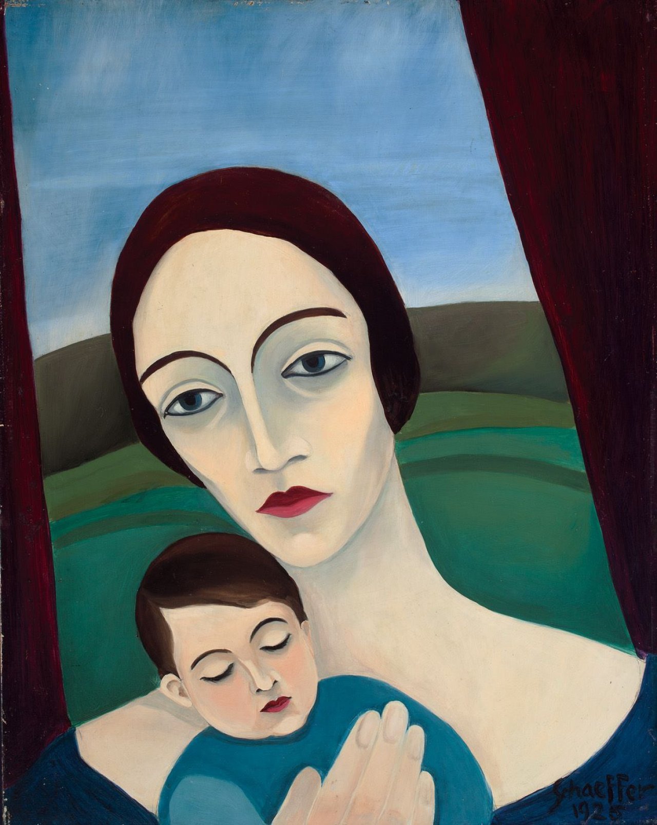 Auf diesem Bild ist das folgende Kunstwerk zu sehen: Ilse Schaeffer. Mutter und Kind. 1925.
