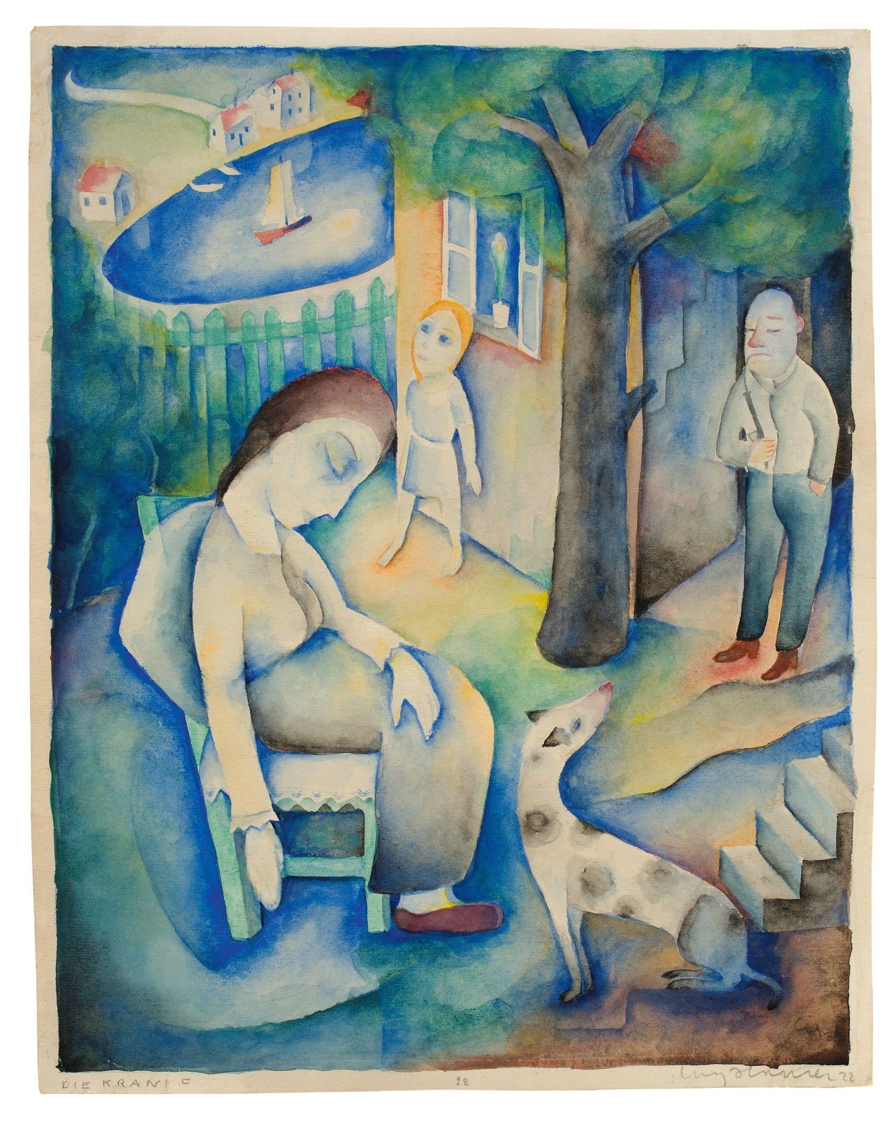 Auf diesem Bild ist das folgende Kunstwerk zu sehen: Carry Hauser. „Im Garten“ („Die Kranke“). 1922.