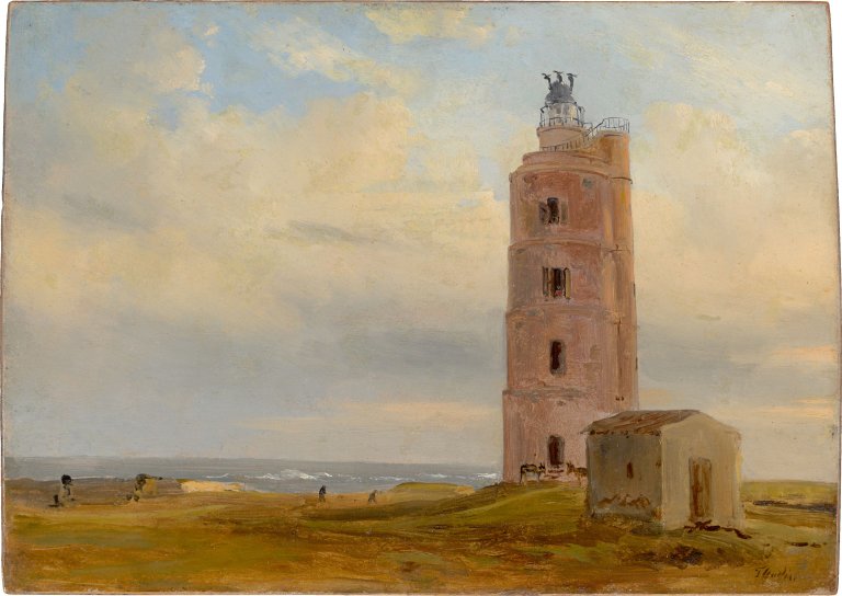 Auf diesem Bild ist das folgende Kunstwerk zu sehen: Théodore Gudin. Der Tour des Balaines an der französischen Atlantikküste.